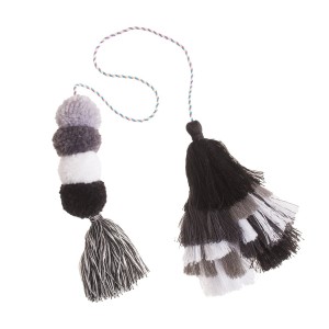 Bogg Bag Bauble - Black and White Double Tassel | UDKTSW583